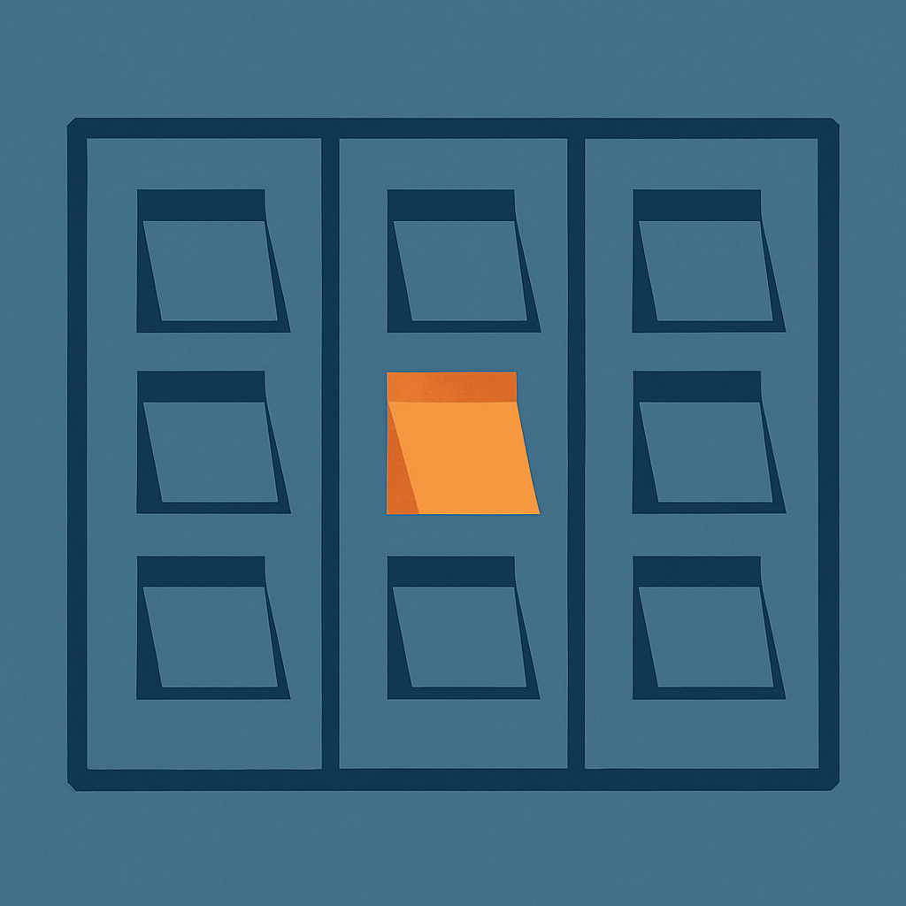 Sticky notes representing agile methodology choices
